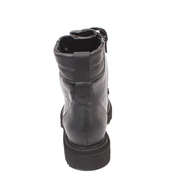 Luca Grossi 001a Black Patent Leather Zip-Up Lace-Up Ankle Boots - Picture 5 of 8